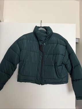 LA Hearts Women's Dark Green Puffer Jacket - Cozy Insulated Coat